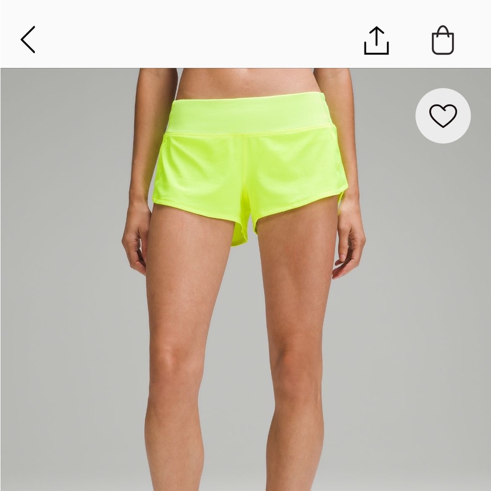NWT, discontinued, lululemon sped up shorts size 6